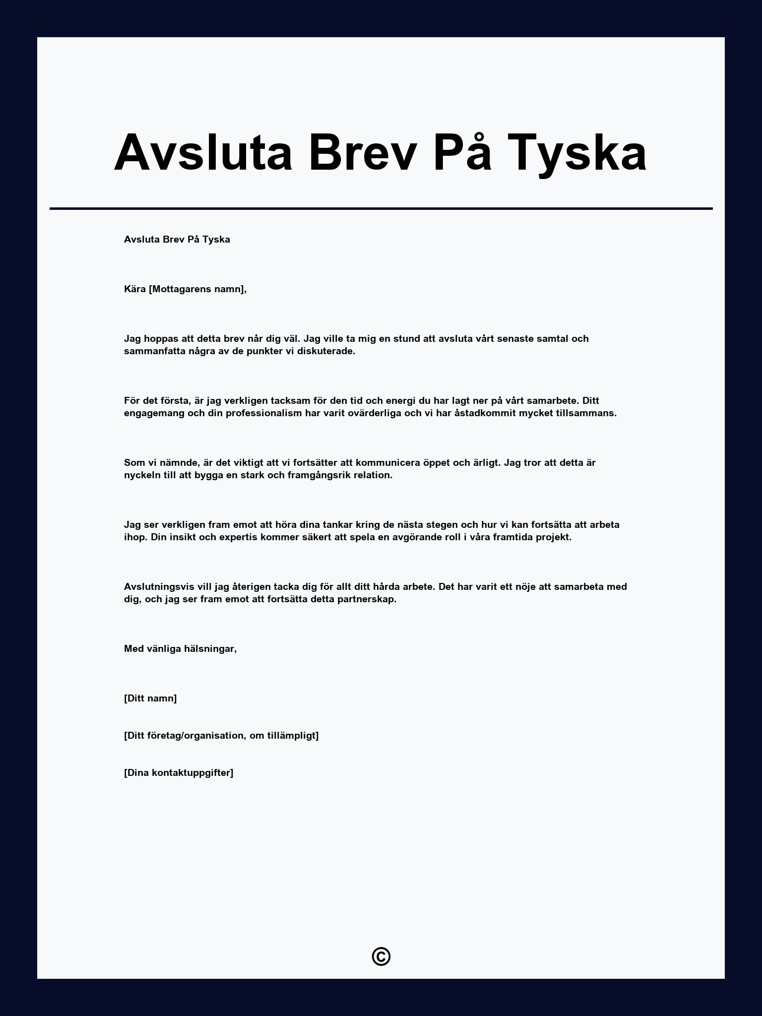 Avsluta Brev På Tyska