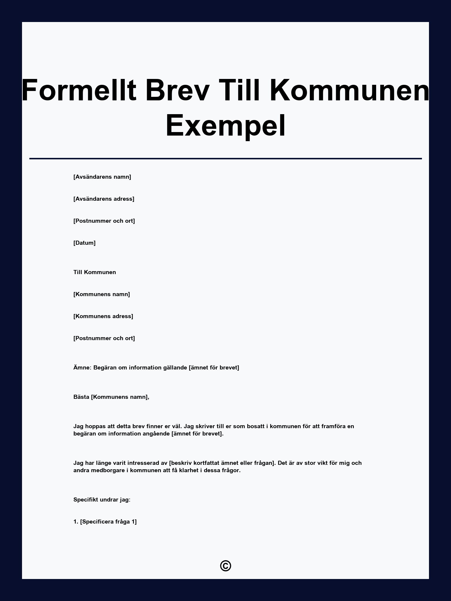 Formellt Brev Till Kommunen Exempel