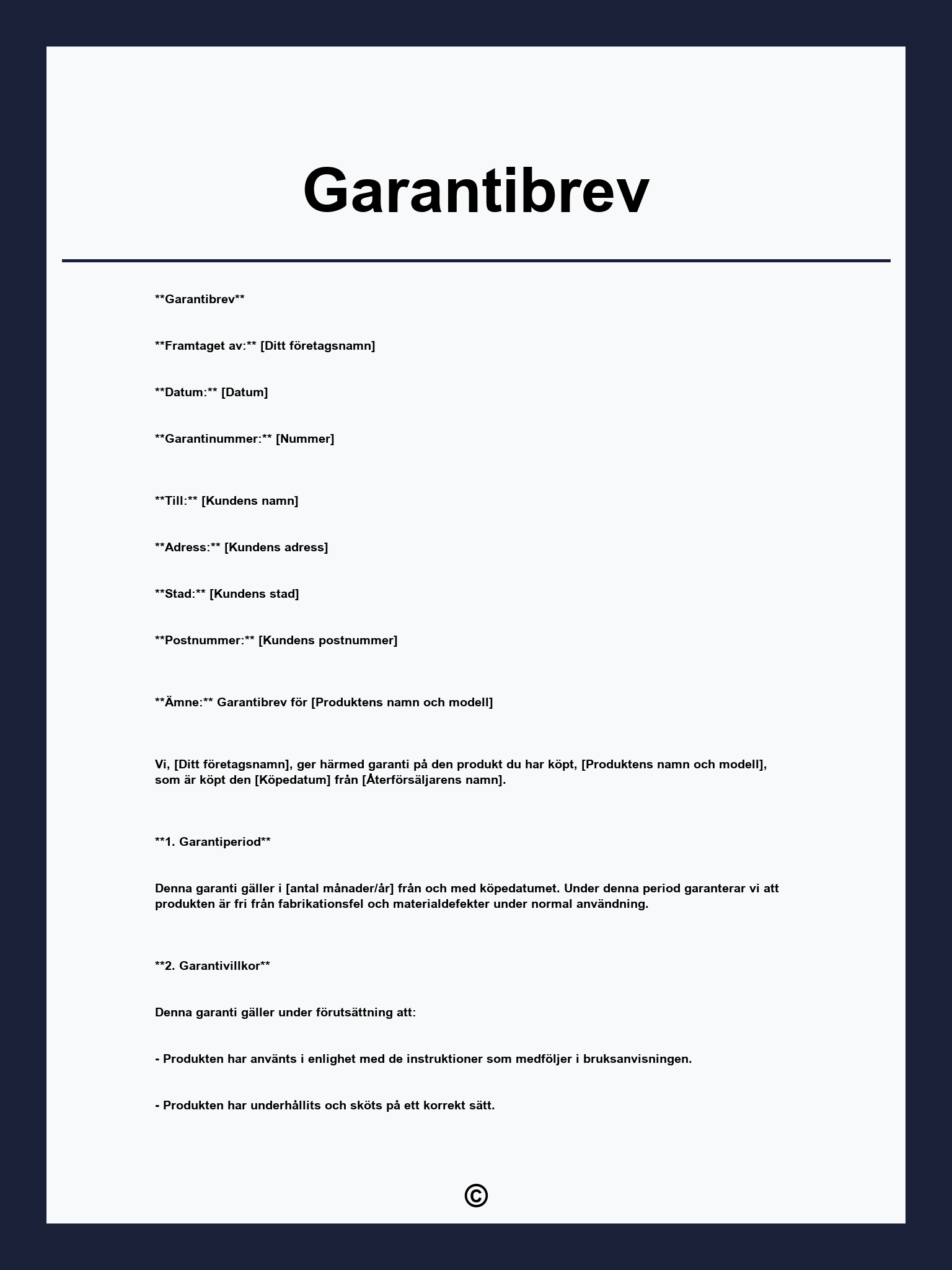 Garantibrev