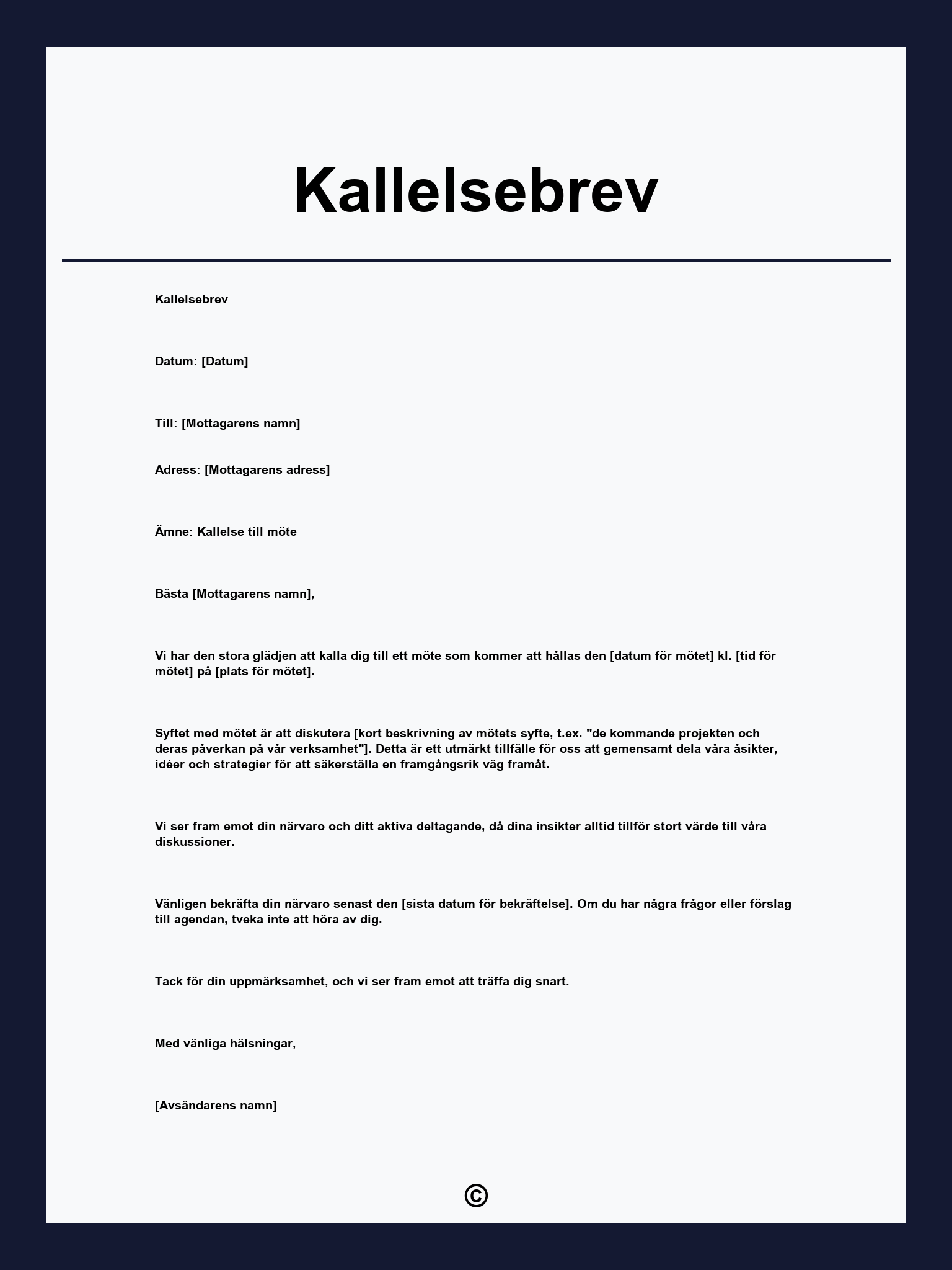 Kallelsebrev