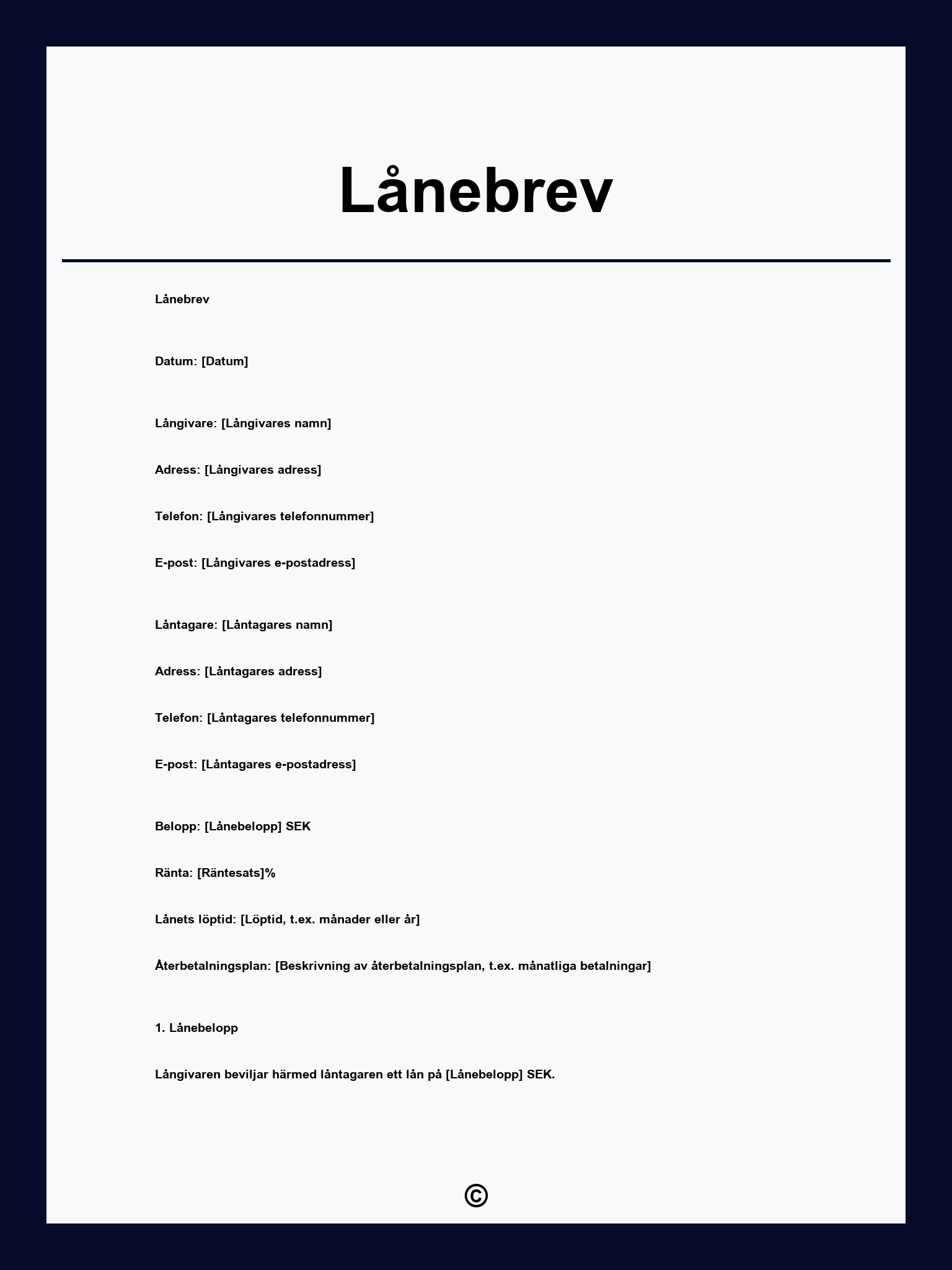 Lånebrev