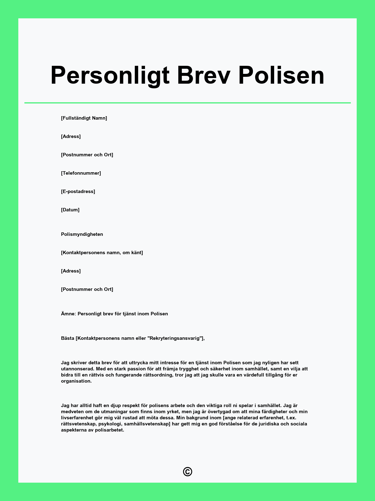 Personligt Brev Polisen